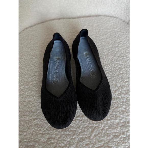 Rothy’s black square flats women’s 5.5 - Picture 2 of 3